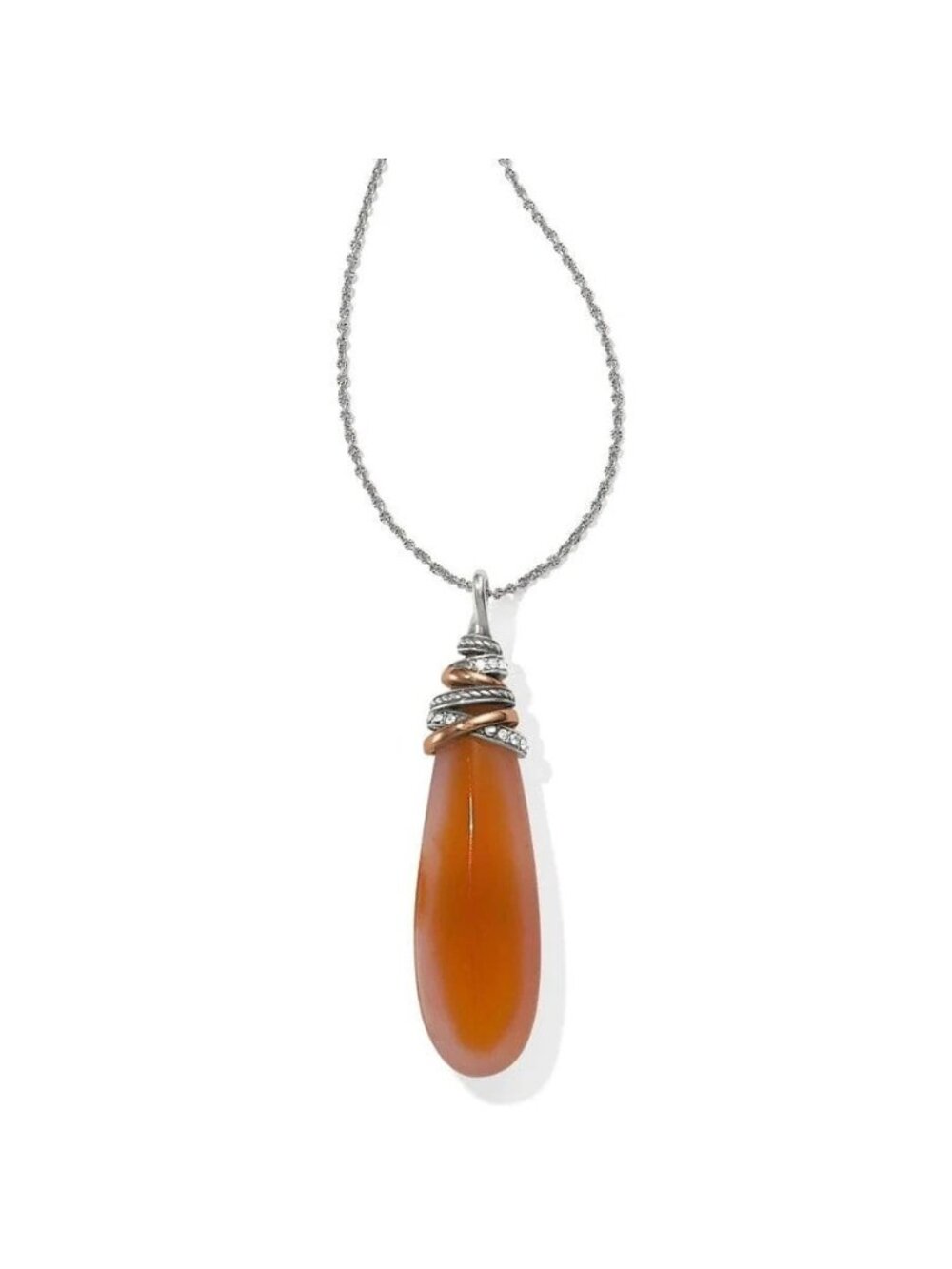 Brighton Neptune's Ring Pyramid Carnelian Necklace JL855G $98 NWTag Orange Agate